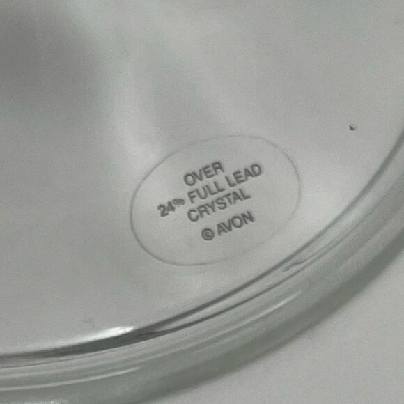 AVON Lot Set of 4 Lead Crystal Wine Goblet Glass Bell Candlestick Holders Footed - Picture 7 of 16